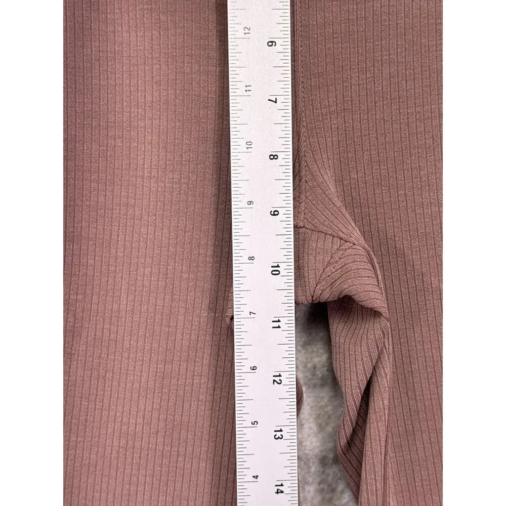 Lululemon Pants 0 Womens Ribbed Softstreme Zip Leg High Rise Cropped Espresso